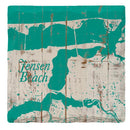 Jensen Beach, Florida Shabby Teal Map |Drink Coaster Set