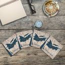 Muskegon Lake, Michigan Map Coasters | Drink Coaster Set of 4 | Absorbent Ridged Ceramic with Cork Backing