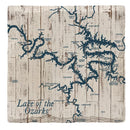 Lake of the Ozarks, Missouri Map Coasters | Drink Coaster Set of 4 | Absorbent Ridged Ceramic with Cork Backing