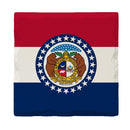 Missouri State Flag | Drink Coaster Set of 4 | Absorbent Ridged Ceramic with Cork Backing