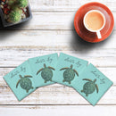 Siesta Key, Florida w/ Sea Turtle & Coordinates |Drink Coaster Set