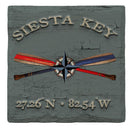 Siesta Key, Florida w/ Oars & Coordinates |Drink Coaster Set