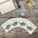 Ocean City, Blue Crab Maryland & New Jersey | Drink Coaster Set of 4 | Absorbent Ridged Ceramic with Cork Backing