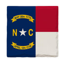 North Carolina State Flag | Drink Coaster Set of 4 | Absorbent Ridged Ceramic with Cork Backing