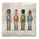 Holiday Christmas Nutcrackers | Drink Coaster Set of (4) | Absorbent Ridged Ceramic with Cork Backing