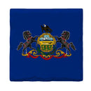 Pennsylvania State Flag | Drink Coaster Set of 4 | Absorbent Ridged Ceramic with Cork Backing