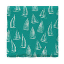 Teal Sailboat Pattern | Drink Coaster Set