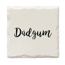 Dadgum | Drink Coaster Set of 4 | Absorbent Ridged Ceramic with Cork Backing