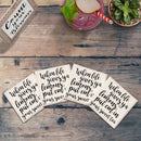 When Life Gives Ya Lemons | Drink Coaster Set of 4 | Absorbent Ridged Ceramic with Cork Backing