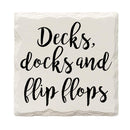 Decks, Docks and Flip Flops Drink Coaster Set