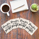 Powder to the People | Drink Coaster Set of 4 | Absorbent Ridged Ceramic with Cork Backing