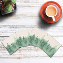 Misty Mountain Pines | Drink Coaster Set of 4 | Absorbent Ridged Ceramic with Cork Backing