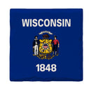 Wisconsin State Flag | Drink Coaster Set of 4 | Absorbent Ridged Ceramic with Cork Backing