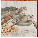 Oak Island, NC Art Lamay's Sea Turtles | Wall Art Print on Real Wood