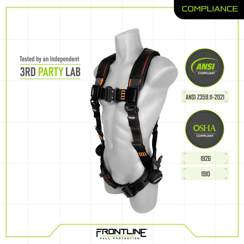 Frontline 110VTB Combat Lite Vest Style Harness with Aluminum Hardware and Suspension Trauma Straps M/L