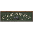 Cook Forest Black Bear Green Latitude Longitude | Wall Art Print on Real Wood