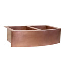 Copper Double Basin Farmhouse Sink-Sable
