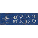 Caseville, MI Compass Navy Latitude Longitude | Wall Art Print on Real Wood