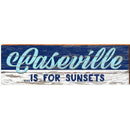 Caseville is For Sunsets Navy | Wall Art Print on Real Wood