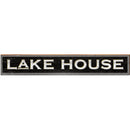 Lake House Black Sign | Wall Art Print on Real Wood