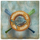 Welcome to the Rivah Blue Crab Life Ring Coaster Set