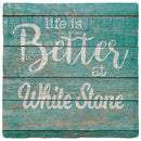 Life is Better White Stone Coaster Set