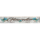 Gloucester Triple Blue Crab Grey Latitude Longitude | Wall Art Print on Real Wood