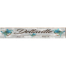 Deltaville Triple Blue Crab Grey Latitude Longitude | Wall Art Print on Real Wood