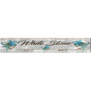 White Stone Triple Blue Crab Grey Latitude Longitude | Wall Art Print on Real Wood