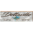 Deltaville Blue Crab Grey Latitude Longitude | Wall Art Print on Real Wood