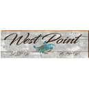 West Point Blue Crab Grey Latitude Longitude | Wall Art Print on Real Wood