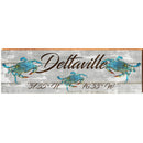 Deltaville Triple Blue Crab Grey Latitude Longitude | Wall Art Print on Real Wood