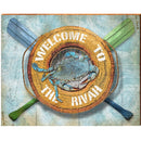 Welcome to the Rivah Blue Crab Life Ring | Wall Art Print on Real Wood