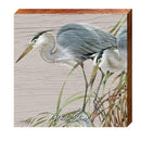 White Stone Art Lamay Heron | Wall Art Print on Real Wood