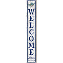 Welcome West Point Blue Crab White Latitude Longitude | Wall Art Print on Real Wood
