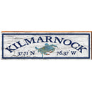 Kilmarnock Blue Crab White Latitude Longitude | Wall Art Print on Real Wood