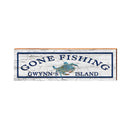 Gone Fishing Gwynn's Island Blue Crab Sign | Real Wood Wall Art