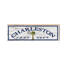 Charleston Palm Moon White Latitude Longitude | Wall Art Print on Real Wood