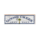 Goose Creek Palm Moon White Latitude Longitude | Wall Art Print on Real Wood