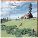County Mountain Cabin Landscape | Wall Art Print on Real Wood