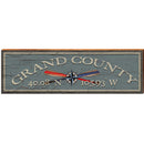 Grand County Compass/Oars Blue Latitude Longitude | Wall Art Print on Real Wood