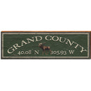 Grand County Moose Green Latitude Longitude | Wall Art Print on Real Wood