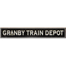 Granby Train Depot Black Sign | Wall Art Print on Real Wood