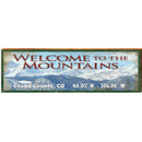 Welcome to the Mountains Latitude Longitude | Wall Art Print on Real Wood