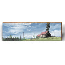 Country Mountain Cabin Landscape | Wall Art Print on Real Wood