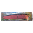 Red Kissing Bridge | Wall Art Print on Real Wood