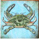 Rustic Blue Crab Art | Wall Art Print on Real Wood