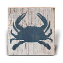 Minimalist Blue Crab Shabby-Chic | Wall Art Print on Real Wood