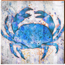 Watercolor Blue Crab | Wall Art Print on Real Wood