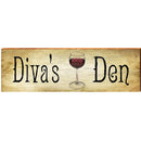 Red Wine Diva's Den CRO1 | Wall Art Print on Real Wood